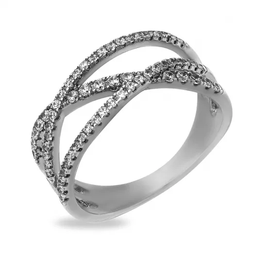 Кольцо с фианитом из серебра