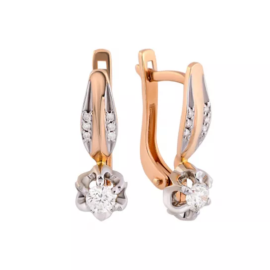 Серьги с бриллиантами из золота