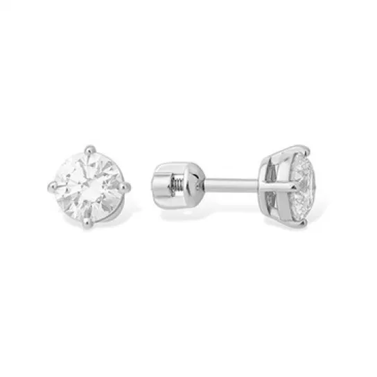Серьги с фианитом из серебра