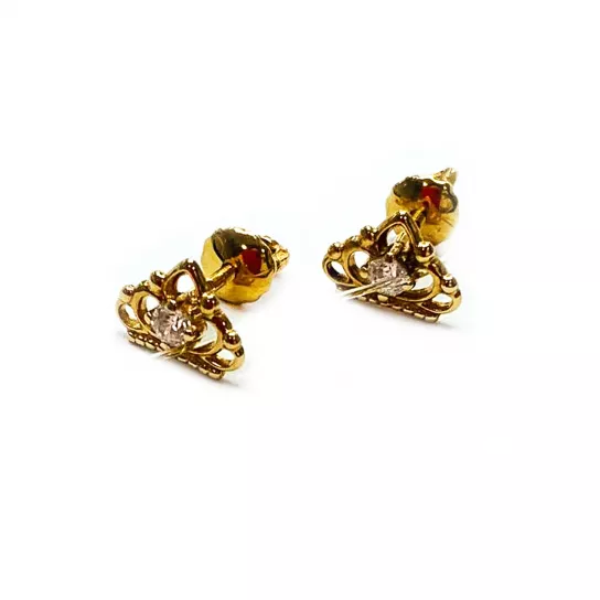 Пусеты с фианитом из золота