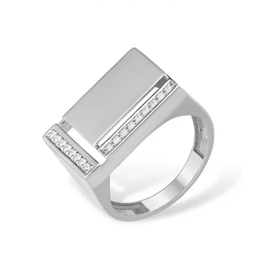 Кольцо с фианитом из серебра