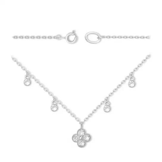 Колье с фианитом из серебра