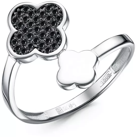 Кольцо с фианитом из серебра