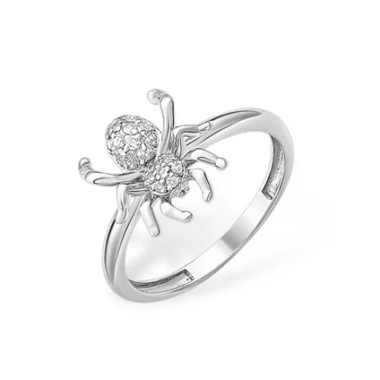 Кольцо с фианитом из серебра