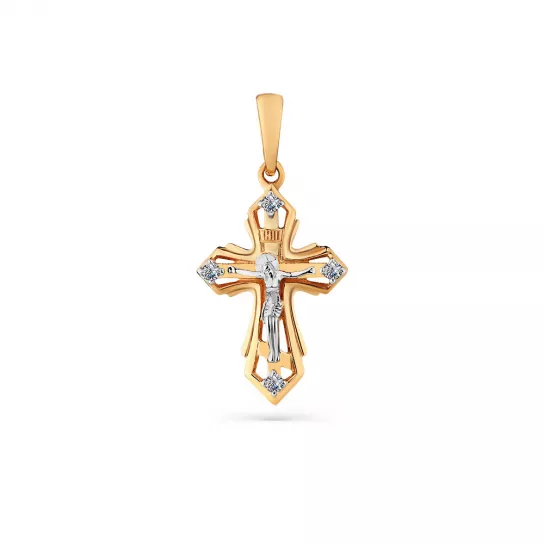 Крест с фианитом из золота
