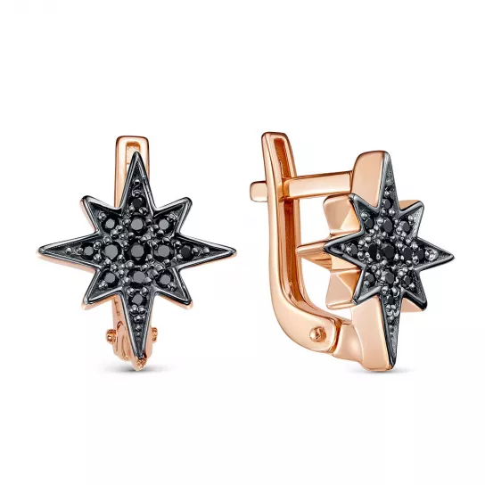 Серьги с фианитом из золота