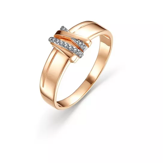 Кольцо с фианитом из золота