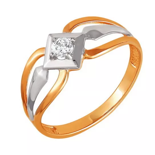 Кольцо с фианитом из золота