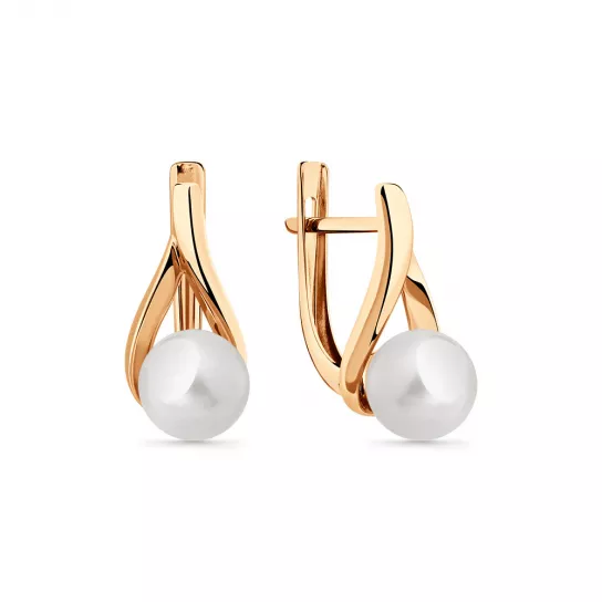 Серьги с жемчугом из золота