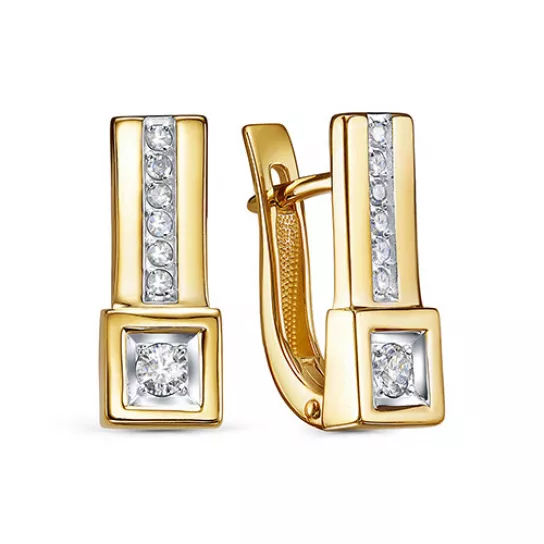 Серьги с бриллиантами из золота